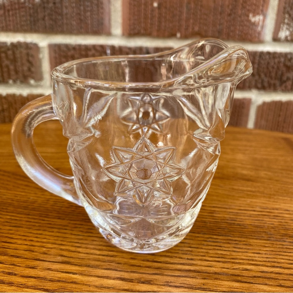 Anchor Hocking Windsor and Starburst Crystal Creamer